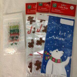 LOT OF 4 – NIP 4 Packages of Christmas Cellophane Bags